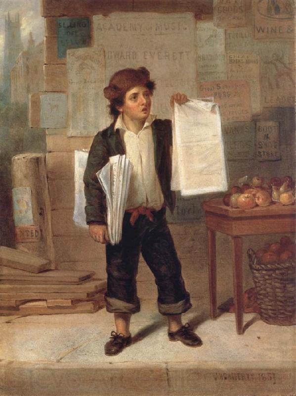 James H. Cafferty Newsboy Selling New-York Norge oil painting art